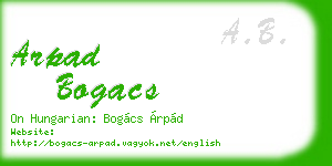 arpad bogacs business card
