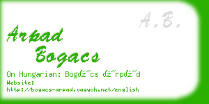 arpad bogacs business card